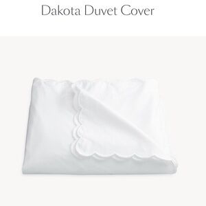 MATOUK Elegant White Scalloped Duvet Cover “Dakota”